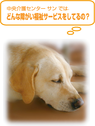 中央介護センター サンでは、障がい福祉サービスを行ってます！
